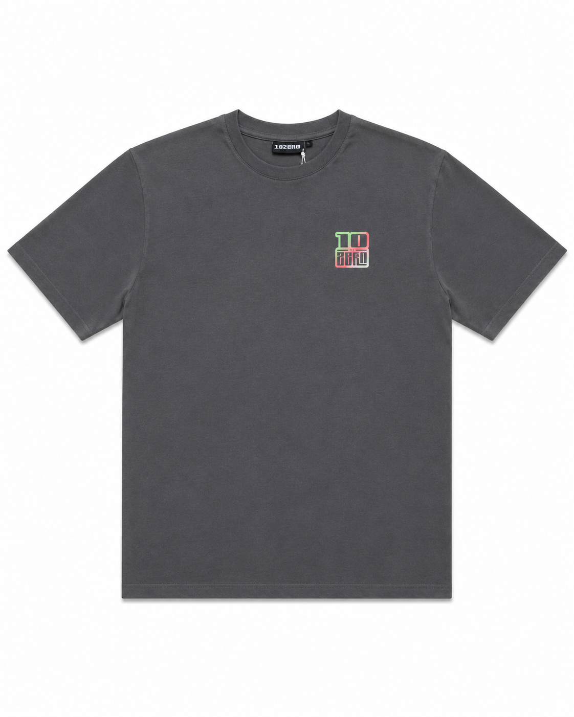 Exotique Tee in Asphalt – front view loose fit men's cotton tee