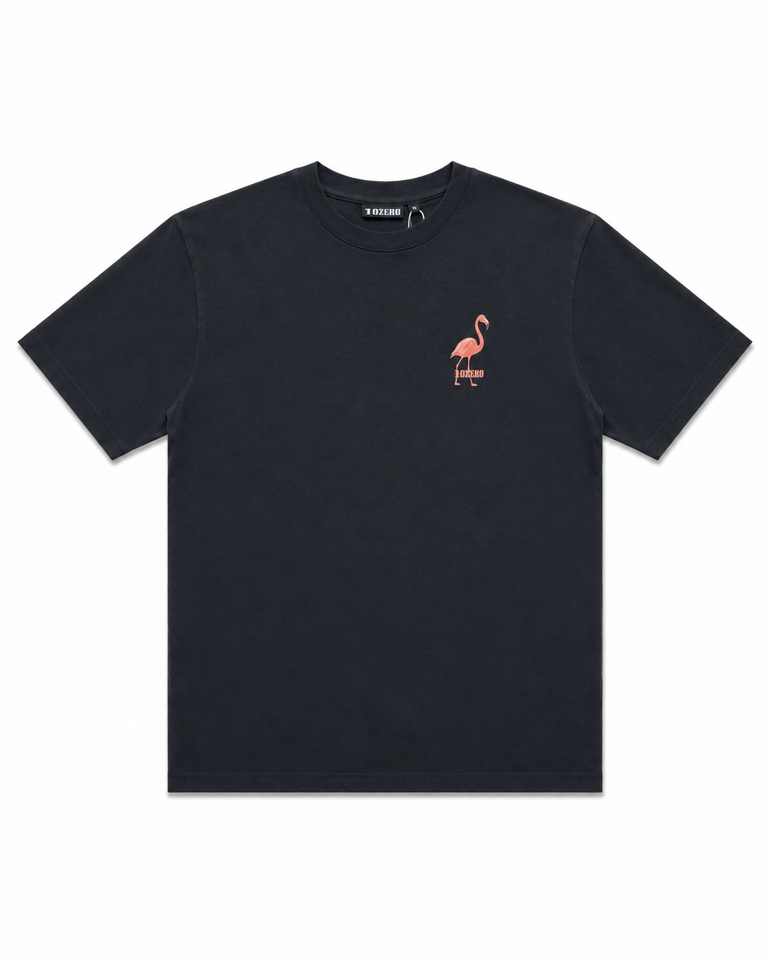 Tropic Mode Tee in Black – front view loose fit men's cotton tee